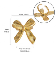 Collier nœud papillon en acier inoxydable plaqué or, résistant à l'eau et inaltérable, best-seller TikTok de Fanhua Jewelry