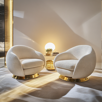 Chaise d'appoint pivotante de luxe nordique meubles canapé en forme de chambre à coucher de salon moderne pour la maison hôtel appartement utilisation