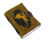 Carnet en cuir fait main avec spirale, motif dragon celtique en relief, papier écologique, organisateur personnalisé, bloc-notes