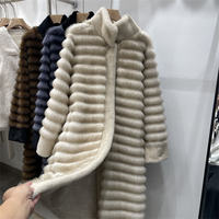 Manteau long en fausse fourrure épaisse marron pour femme, style trench chaud et moelleux, nouvelle collection hiver 2026