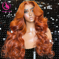 Perruques Ombrées Roses Cheveux Vierges Ondulés Perruque Frontale Colorée 100% Cheveux Naturels Vietnamiens Non Traités Perruques Sans Colle Cheveux Humains Lace Front