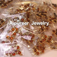 Boucles d'oreilles clous en argent 925 certifié, anti-allergiques, avec ambre rouge naturel taillé carré, en forme de sucette, véritable pierre précieuse, bijoux
