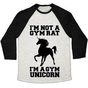 I'm Not a Gym Rat I'm a Gym Unicorn Unisex Tri-Blend <b>Baseball</b> <b>Tee</b> - Product Image 1