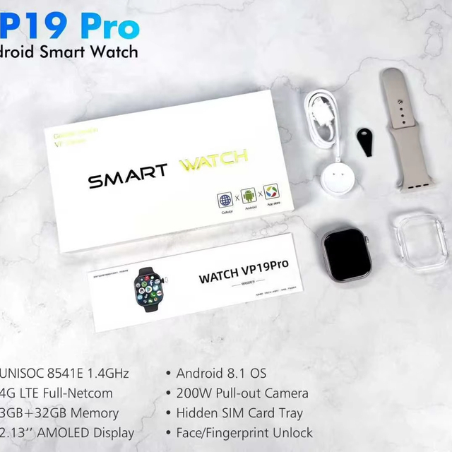 DW100 Pro+ Square AMOLED Smart Watch 5G SIM Card Full Network Connectivity Smooth Fingerprint Unlock Recognition Video Call