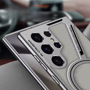 เคสโทรศัพท์หนัง PU พร้อมที่ชาร์จไร้สายแม่เหล็กแบบ<span class=keywords><strong>ติด</strong></span>รถยนต์ สำหรับ <span class=keywords><strong>Samsung</strong></span> S24 S25 S23 Ultra - Product Image 3