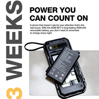 Téléphone portable robuste M11 IP68 étanche 4G avec torche, batterie externe, point d'accès Wi-Fi et double SIM