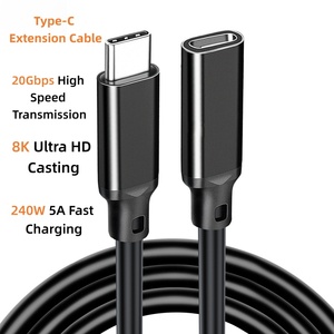 Câble d'extension USB 3.2 20 Gbit/s en alliage d'aluminium avec prise en charge 8K et charge rapide pour téléphone portable, scanner et imprimante - Product Image 1