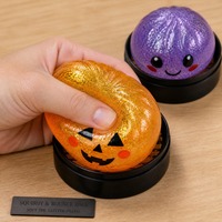 Lot de 6 soucoupes vapeur en plastique personnalisables avec logo, thème Halloween, visages de monstres, couleurs assorties, anti-stress, Ra'yso'n