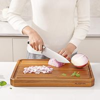 Planche à découper en bois d'acacia biologique double face pour viande, fromage et légumes