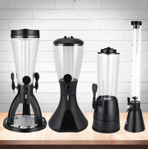 Yüksek kaliteli 1.5L 2L 2.5L 3L <span class=keywords><strong>4L</strong></span> 5L LED işıklı Bar suyu bira otomatı buz tüpü ile masa üstü bira kulesi - Product Image 1