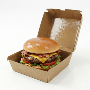 Caja de Hamburguesas Desechable de Papel Kraft, Resistente a la Grasa, Apta para Alimentos, para Comida para Llevar, Restaurantes de Comida Rápida, Cafeterías y Cocinas Cloud - Product Image 2