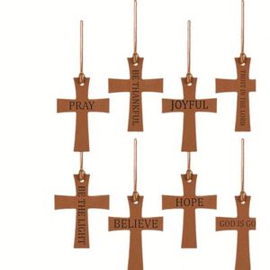 Hr Cross Pu Brown Inspirational Christian Leather Cheap Religious <b>Bookmarks</b> for <b>Gifts</b> - Product Image 2