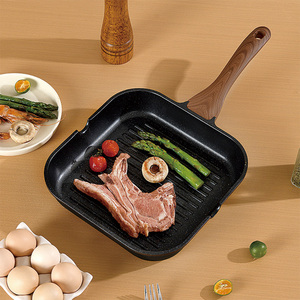 Wholesale Customized Hot Selling Cooking Kitchen Cookware Aluminum Steak <strong>Pan</strong> Non-stick Skillet <strong>Grill</strong> <strong>Pan</strong> Induction <strong>Frying</strong> <strong>Pan</strong> - Product Image 1