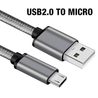 Pabrik OEM nilon dikepang kabel pengisi daya telepon mikro Usb 2.4A kabel pengisian cepat kabel Data untuk ponsel