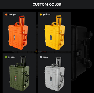 Valise de photographie pour objectif d'appareil photo portable 667*497*385 mm, étanche, en plastique rigide, boîte de rangement avec roulettes pour le transport - Product Image 4