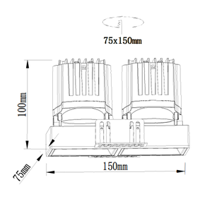 Design moderno Cabeça Dupla Downlight Recesso para Sala de Estar Quarto Sala de Jantar Escritório Eye Protection Incorporado Profundo Anti-reflexo - Product Image 5