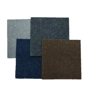 Patchwork Square Tufted Carpet Tile Medium Thickness Low Pile Polypropylene <b>Rubber</b> Backing Anti Slip Commercial Use Office - Product Image 5