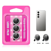 Protection d'Objectif de Caméra de Téléphone Mobile pour Tecno Spark 40 Pro + Film Protecteur d'Écran en Verre de Caméra Bling Diamant pour Infinix Hot 60