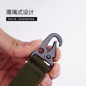 Porte-clés tactique en sangle de nylon, mousqueton de 100 mm de longueur, crochet de survie en plein air pour clés, sac à dos, ceinture, alpinisme - Product Image 3