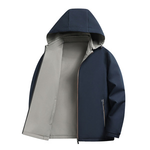 Mùa Thu Mới Trùm Đầu Áo Khoác Có Thể Đảo Ngược Mỏng Áo Khoác Giản Dị Dây Kéo Đóng Cửa Ngoài Trời Đi Bộ Đường Dài Không Thấm Nước Len Áo Khoác Cho Nam Giới - Product Image 5