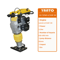 Pilonneuse vibrante A3-72FWS-LC165F-3H 3,2 kW, compacteur de sol à moteur Robin pour la construction