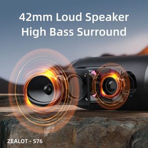 Zealot S76 Không Dây Bluetooth Loa RGB Màu <span class=keywords><strong>LED</strong></span> 50W <span class=keywords><strong>Mini</strong></span> Ngoài Trời Xách Tay Bass Màu Xanh Răng Loa Cho Điện Thoại Di Động Cắm Trại - Product Image 6