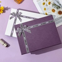 Boîte cadeau de Noël violette personnalisée et raffinée, impression UV du logo, emballage écologique haut de gamme pour écharpe, chemise, voyage de luxe