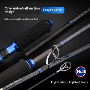 Canne à pêche professionnelle ROLLFISH LT Fuji Guide Solid Core 1.5 sections <span class=keywords><strong>super</strong></span> rigide en fibre de carbone pour la pêche en mer et le jigging en bateau - Product Image 6