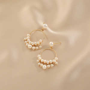 ต่างหูเงินแท้ S925 ประดับมุกธรรมชาติ 1576 พร้อมจี้แบบติดหูสำหรับผู้หญิง WENCHI - Product Image 3