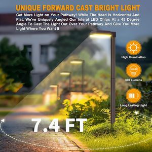 Super luminoso 2-in-1 modalità luce bianca calda luce diurna 4-Pack luce solare da giardino per percorsi all'aperto - Product Image 2