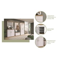 Fabricant de chêne blanc Ensemble de 4 arbres durables pour hall d'entrée avec étagères et tiroirs Tringle à vêtements Armoire à chaussures Banc à chaussures