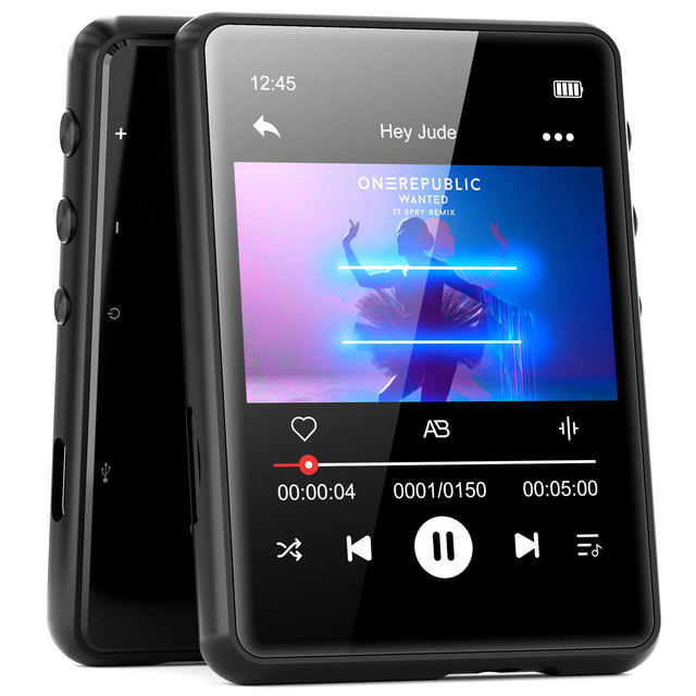2.8 Inch Full Touch Screen BT 5.0 MP3 Player 32GB Zinc Alloy Lossless Audio Built-in Speaker >20H Battery FM Radio Recorder