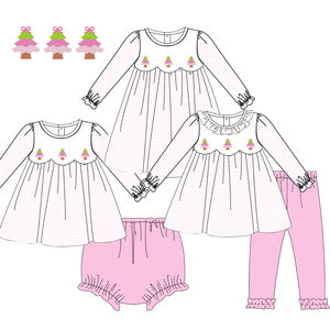 圣诞撒旦图案姐妹系列批发儿童服装套装 - Product Image 2