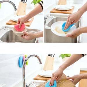 Éponge à vaisselle en silicone, nettoyant pour la saleté, serviette de cuisine pour le nettoyage des surfaces antiadhésives, outil de lavage, brosse de nettoyage de cuisine - Product Image 4