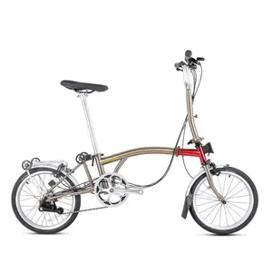 Folding Bike three stage folding high carbon steel bike with tug rack inside three outside two speed change