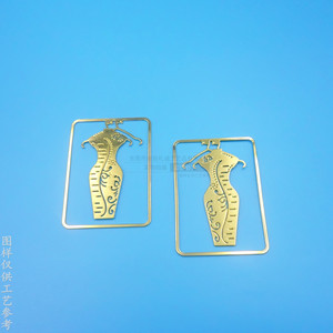 Hollow Out Metal <b>Bookmark</b> Cheongsam Design Gold 60mm Die Cutting <b>Bookmarks</b> For Books - Product Image 4
