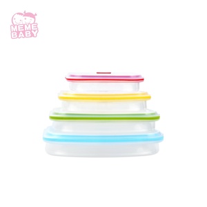 Hot Bán Thực Phẩm Lớp 400/600/900/1200ML Hình Chữ Nhật Thực Phẩm Lưu Trữ <span class=keywords><strong>Container</strong></span> Folding Silicone Đóng Mở Hộp Ăn Trưa - Product Image 2