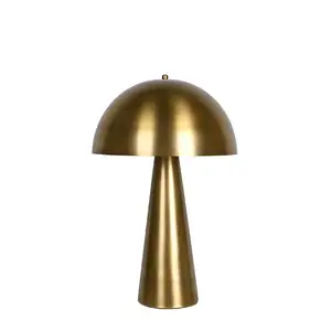 Abat-jour en forme de champignon en laiton, classique et moderne, tout en acier, lampe de Table Led