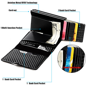 <strong>Best</strong> Seller <strong>Men</strong> <strong>Card</strong> Holder Wallet With Double <strong>Card</strong> Holder Carbon Fiber Safty RFID Blocking Function for Holding Credit <strong>Cards</strong> - Product Image 3