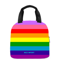 Sac à déjeuner arc-en-ciel Polygender pour femmes et hommes, sac fourre-tout réutilisable, sacs à déjeuner isothermes pour le travail, le pique-nique, l'école ou les voyages
