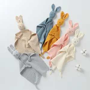 Chăn An Toàn Cho Bé Thỏ Vải Muslin Đáng Yêu Chăn An Toàn Chăn Thỏ Cotton Hữu Cơ