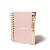 Bloc-notes décoratifs et personnalisés, boîte d'agenda rose avec feuille autocollante pour journal de démonstration