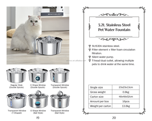 Bebedero para Perros <span class=keywords><strong>de</strong></span> Acero Inoxidable en Forma <span class=keywords><strong>de</strong></span> T <span class=keywords><strong>de</strong></span> 3.2L con Ventana Transparente, Dispensador <span class=keywords><strong>de</strong></span> Agua para Gatos con Carga Eléctrica - Product Image 6