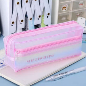 Estuche <span class=keywords><strong>de</strong></span> Lápices <span class=keywords><strong>de</strong></span> Doble Capa con Diseño <span class=keywords><strong>de</strong></span> Malla Degradada Ikeyword, Estuche <span class=keywords><strong>de</strong></span> Lápices Transparente y Elegante para Estudiantes y Cosméticos - Product Image 6