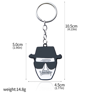 Porte-clés en émail motif visage Heisenberg en métal, pendentif tendance pour cadeaux et sacs à dos - Product Image 6