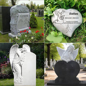 Aanpasbaar Wit Marmeren Engel Sculptuur Grafsteen Monument Voor Begraafplaats Gedenktekens - Product Image 4