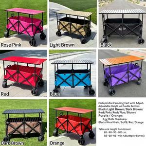 Chariot pliant à quatre roues en métal élargi 60x167 avec plateau double et double fond, pour <span class=keywords><strong>camping</strong></span>, transport de marchandises et utilisation mobile pour influenceurs - Product Image 3