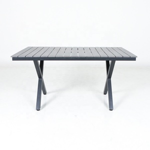 Modern Outdoor Aluminum Frame Coffee <b>Table</b> With Plastic Wood for Dining Park Villa or Home Bar on Balcony K/<b>D</b> - Product Image 2