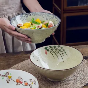 Baru harmoni dirancang grosir pabrik gaya Jepang mangkuk mie bulat mangkuk keramik Ramen mangkuk