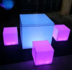 16 Inch Waterproof Square Seat Wireless Remote Control Flashing Led Cube Light For Outdoor Street Floor Chair